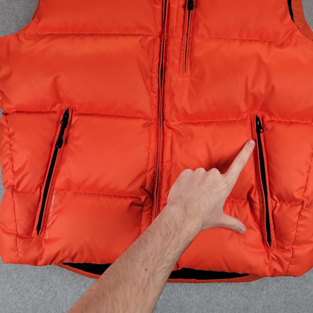 RLX Ralph Lauren Puffer Vest Mens L Orange Down Filled‎ Ripstop Quilted 6535 - Picture 3 of 13